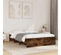 vidaXL Bed Frame without Mattress Smoked Oak 140x200 cm Engineered Wood