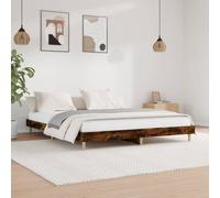 vidaXL Bed Frame without Mattress Smoked Oak 140x200 cm Engineered Wood