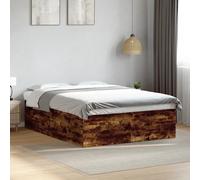 vidaXL Bed Frame Without Mattress Smoked Oak 150X200 cm King Size, Brown
