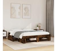 vidaXL Bed Frame without Mattress Smoked Oak 150x200 cm King Size Engineered Wood