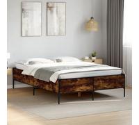 vidaXL Bed Frame without Mattress Smoked Oak 160x200 cm