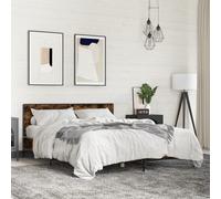 vidaXL Bed Frame without Mattress Smoked Oak 160x200 cm