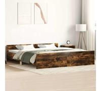 vidaXL Bed Frame without Mattress Smoked Oak 160x200 cm
