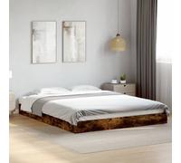 Bed Frame Home Base Bedstead Smoked Oak 160x200 cm Engineered Wood vidaXL