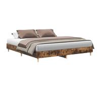 vidaXL Bed Frame without Mattress Smoked Oak 160x200cm Engineered Wood, Brown