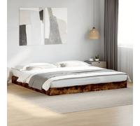 Bed Frame Base Smoked Oak 180x200 cm Super King Engineered Wood vidaXL