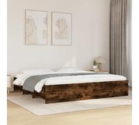 vidaXL Bed Frame Without Mattress Smoked Oak 180X200 cm Super King Engineered Wood, Brown