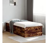 Bed Frame Base Smoked Oak 75x190 cm Small Single Engineered Wood vidaXL
