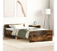 vidaXL Bed Frame without Mattress Smoked Oak 75x190 cm Small Single Engineered Wood