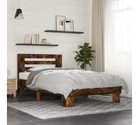 vidaXL Bed Frame without Mattress Smoked Oak 90x190 cm Single