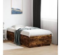 vidaXL Bed Frame without Mattress Smoked Oak 90x190 cm Single