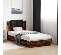 vidaXL Bed Frame without Mattress Smoked Oak 90x190 cm Single
