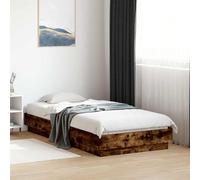 vidaXL Bed Frame without Mattress Smoked Oak 90x190 cm Single Engineered Wood