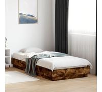vidaXL Bed Frame Home Bed Base Bedstead Smoked Oak 90x200 cm Engineered Wood