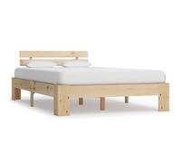 vidaXL Solid Pine Wood Bed Frame Natural 120x200cm Double Bed Bedroom Furniture