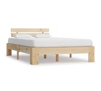 vidaXL Solid Pine Wood Bed Frame Natural 120x200cm Double Bed Bedroom Furniture