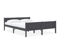 Vidaxl Bed Frame Without Mattress Solid Pinewood Grey 160X200 Cm