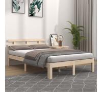 vidaXL Bed Frame without Mattress Solid Wood 150x200 cm King Size King Size