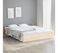 vidaXL Bed Frame without Mattress Solid Wood 150x200 cm King Size King Size