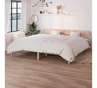 Single Bed Frame Brown Solid Pine 90x200 cm Headboard Heavy Wooden 206x95x70 cm [EEK: A]