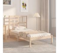 Bed Frame Solid Pine Natural 2FT6 Small Single 75x190cm Plywood Slats Untreated