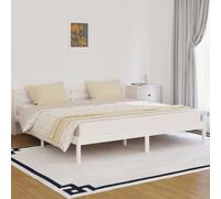 vidaXL Day Bed Solid Wood Pine 200x200 cm Super King White UK NEW