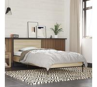 (sonoma oak, 100 x 200 cm) vidaXL Bed Frame Home Bed Base Smoked Oak 140x190 cm Engineered Wood and Metal