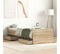 vidaXL Bed Frame without Mattress Sonoma Oak 100x200 cm