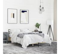 Bed Frame Home Bed Base Mattress Foundation Engineered Wood and Metal vidaXL