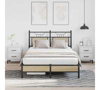 Bed Frame without Mattress Engineered Wood Bed Base Single Bed vidaXL