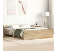 vidaXL Bed Frame without Mattress Sonoma Oak 135x190 cm Double