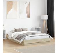 Vidaxl Bed Frame Without Mattress Sonoma Oak 135X190 Cm Double