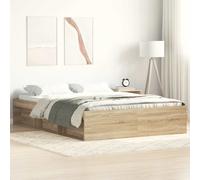 vidaXL Bed Frame without Mattress Sonoma Oak 135x190 cm Double Double