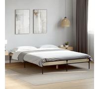 Bed Frame Home Base Sonoma Oak 140x190 cm Engineered Wood and Metal vidaXL