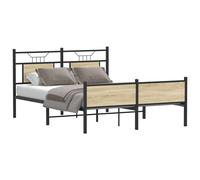vidaXL Bed Frame without Mattress Sonoma Oak 140x190 cm Engineered Wood