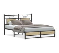 vidaXL Bed Frame without Mattress Sonoma Oak 140x190 cm Engineered Wood