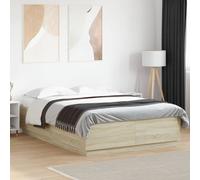 Bed Frame Bedroom Bed Base Bedstead Mattress Foundation Engineered Wood vidaXL