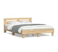 Bed Frame with Headboard Bed Base Mattress Foundation Engineered Wood vidaXL