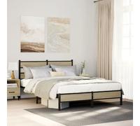 vidaXL Bed Frame without Mattress Sonoma Oak 150x200 cm King Size Engineered Wood