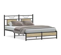 vidaXL Bed Frame without Mattress Sonoma Oak 150x200 cm King Size Engineered Wood