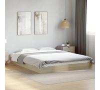 Bed Frame Home Base Bedstead Sonoma Oak 160x200 cm Engineered Wood vidaXL