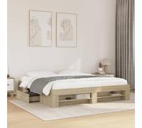 vidaXL Bed Frame Without Mattress Sonoma Oak 180X200 cm Super King Engineered Wood, Brown