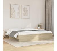 vidaXL Bed Frame Bed Base Home Bedstead Sonoma Oak 200x200 cm Engineered Wood