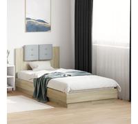 vidaXL Bed Frame Without Mattress Sonoma Oak 90X190 cm Single, Brown