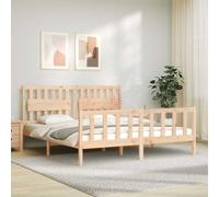 vidaXL Bed Frame without Mattress Super King Size Solid Wood Pine