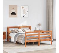vidaXL Bed Frame without Mattress Wax Brown 120x190 cm Small Double Solid Wood Pine