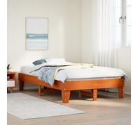 vidaXL Bed Frame without Mattress Bed Wax Brown Small Double Solid Wood Pine