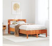 vidaXL Bed Frame without Mattress Wax Brown 120x190 cm Small Double Solid Wood Pine