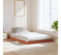 vidaXL Bed Frame without Mattress Wax Brown 120x190 cm Small Double Solid Wood Pine