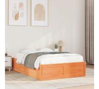 vidaXL Bed Frame without Mattress Wax Brown 120x200 cm Solid Wood Pine